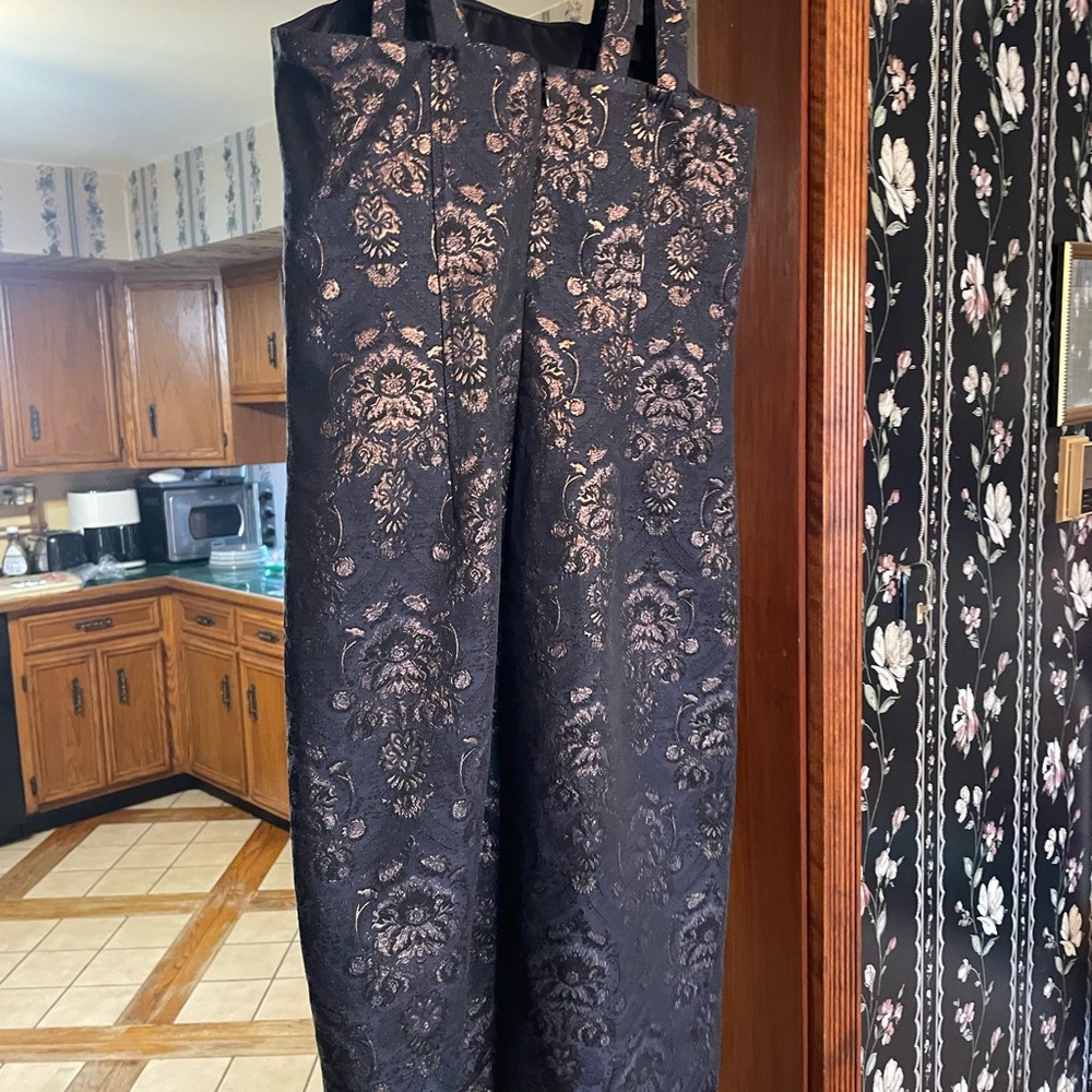 Etcetera Black Strapless Dress with Floral Pattern - Picture 2 of 3